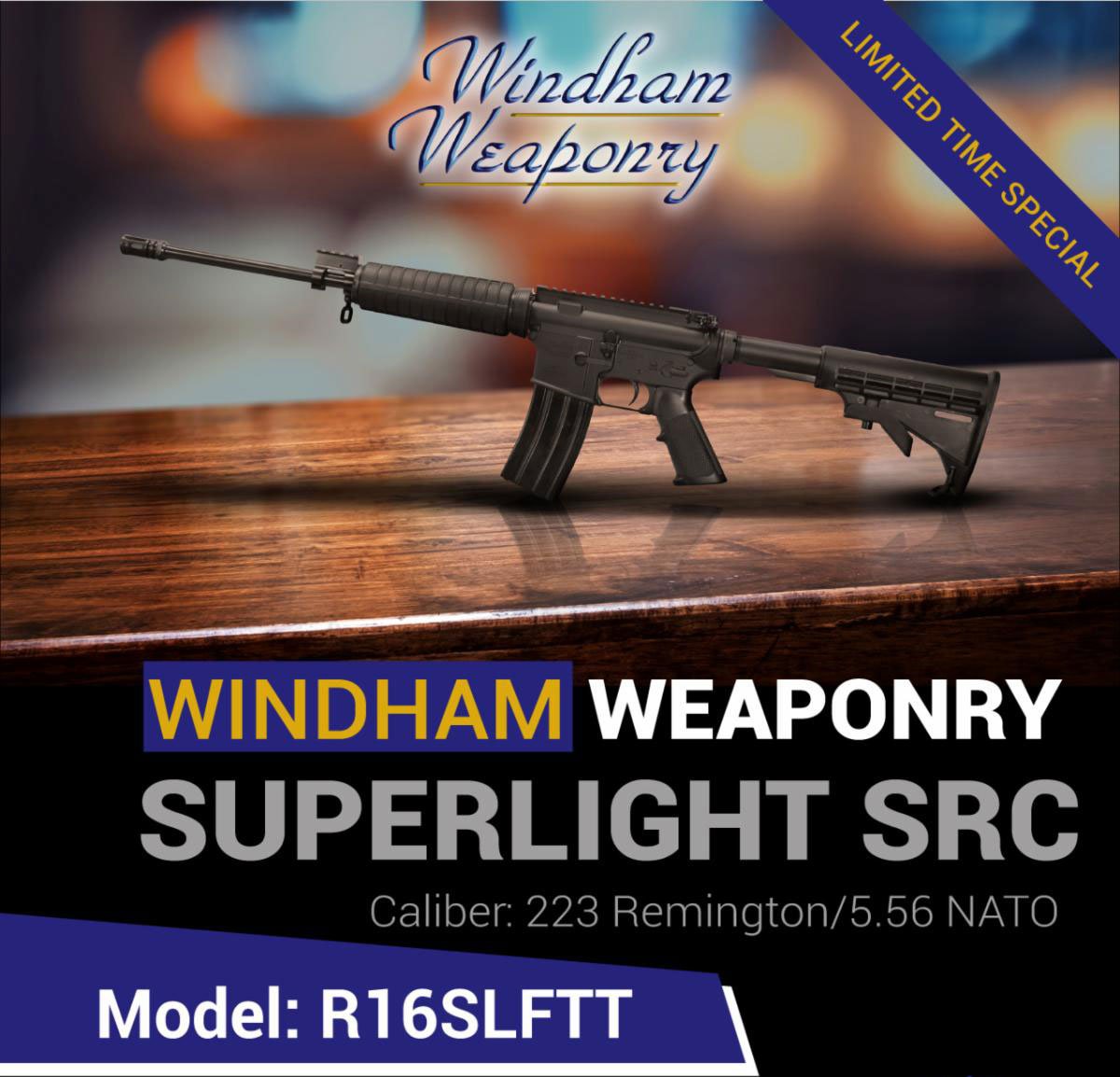 RIFLE 16 SUPER LITE FLATTOP, WITH 6 POS TELE STOCK.